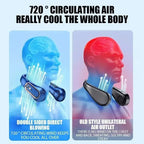 BreezeLoop bladeless neck fan with USB-C charging port and digital display
